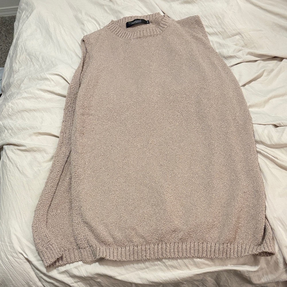 Sleeveless Knit Sweater Vest in Blush